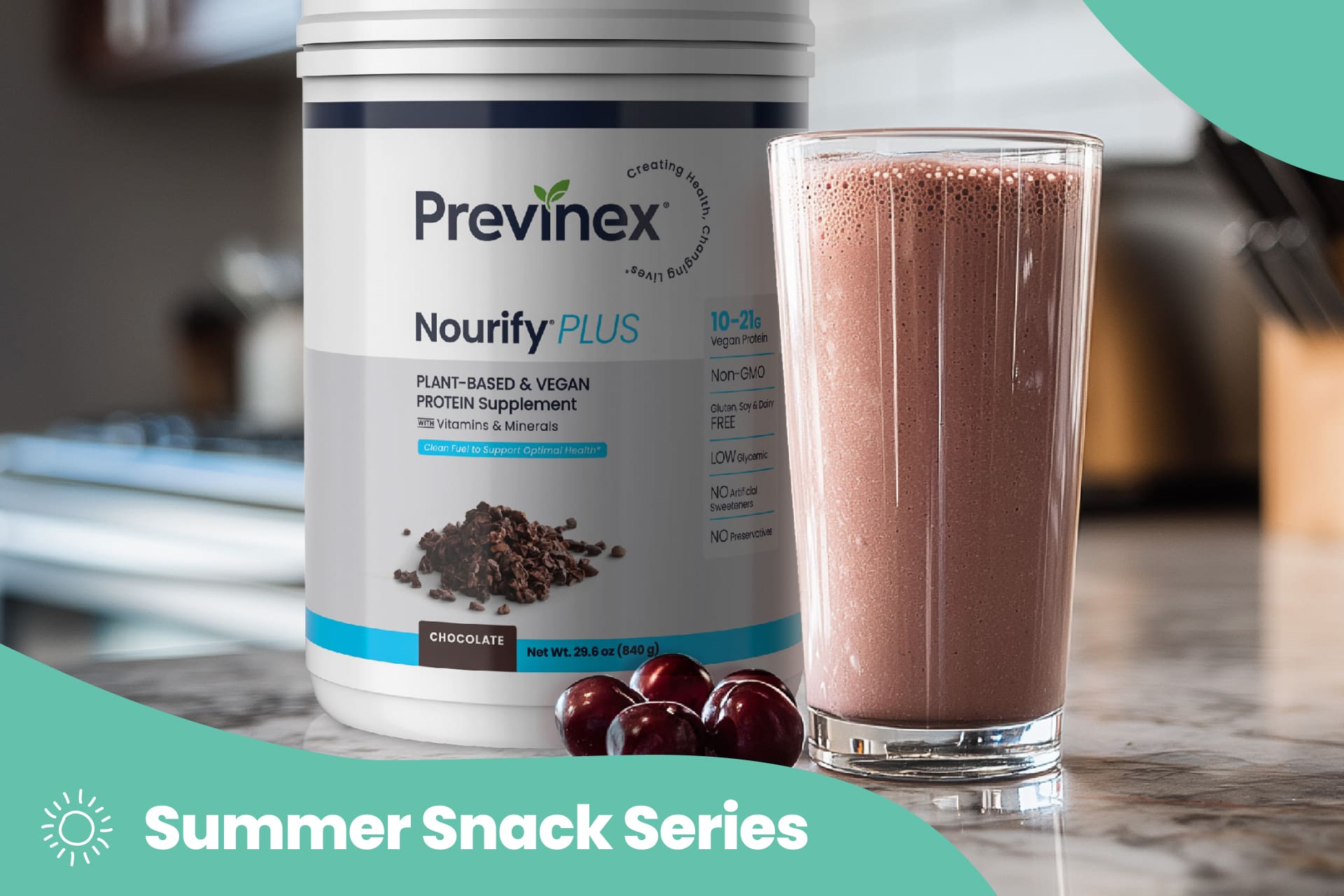 Summer Snack Series: Chocolate Cherry Protein Smoothie