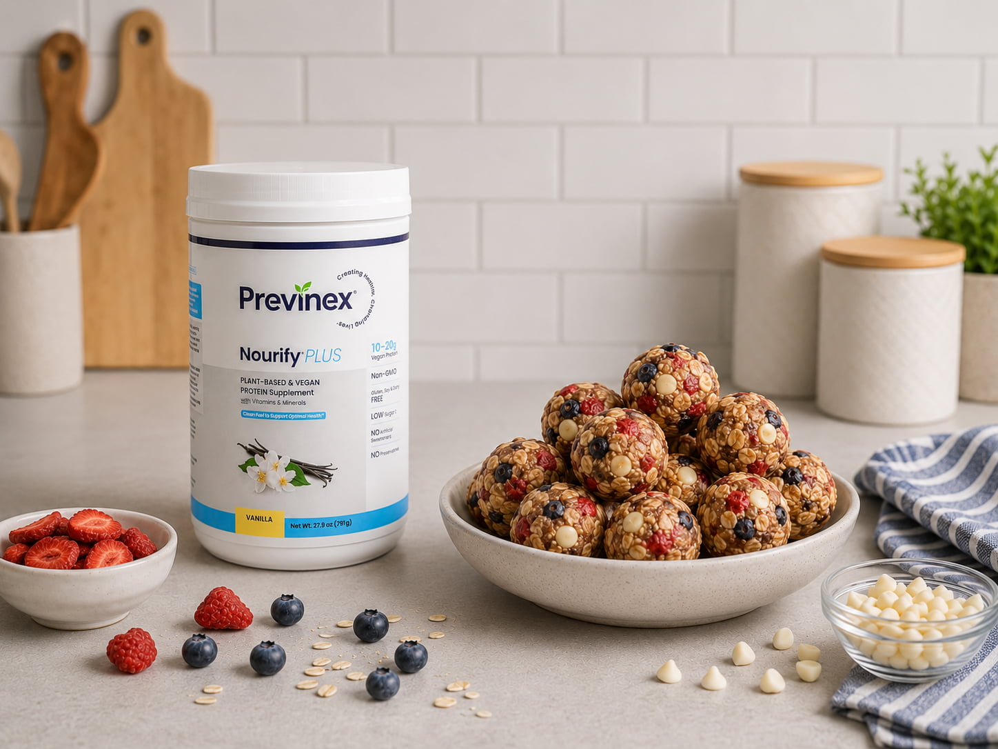 Red, White & Blue Protein Bites