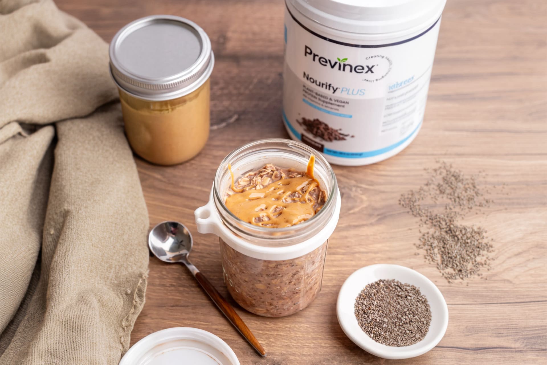 High-Protein Chocolate Peanut Butter Overnight Oats Recipe