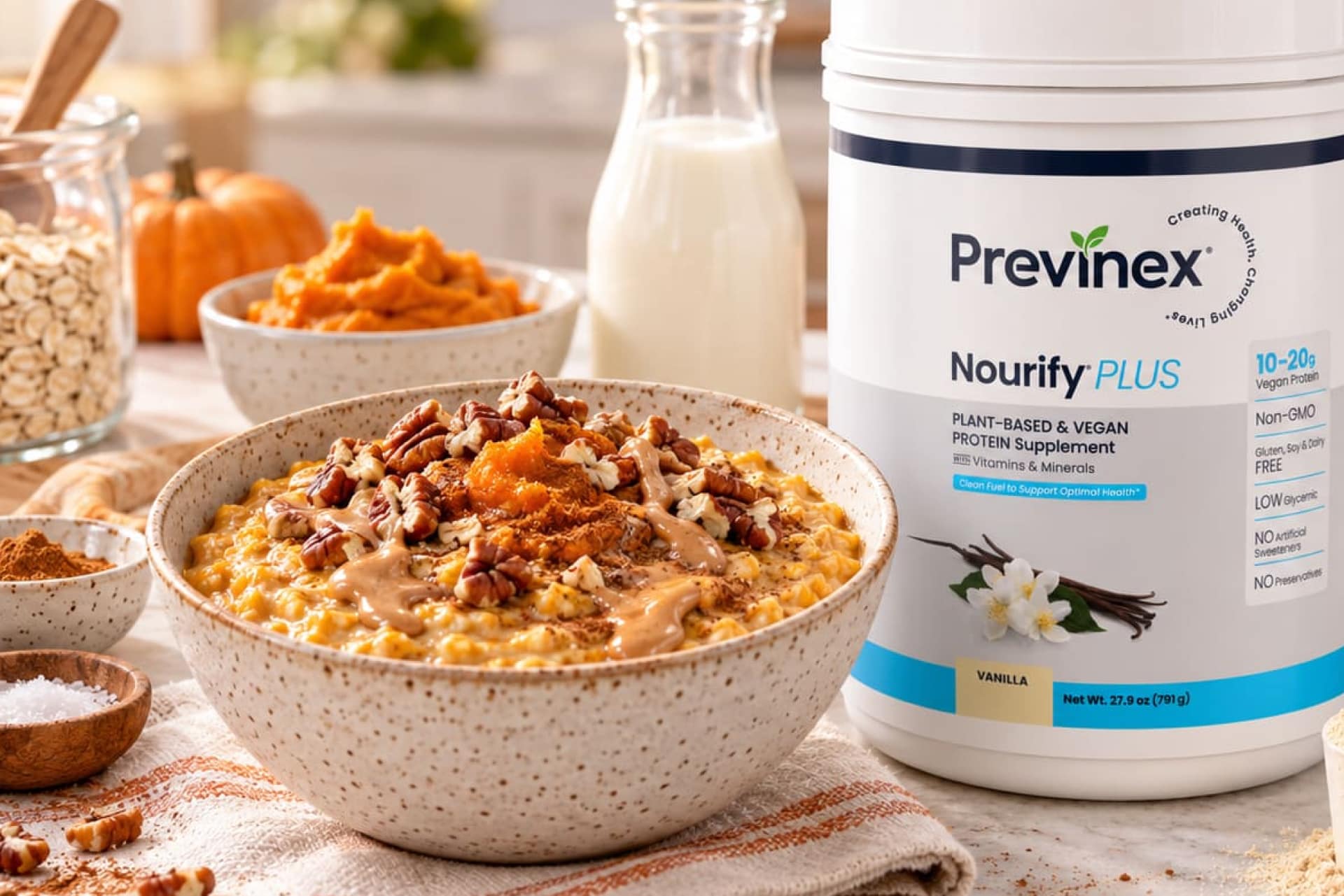 High-Protein Pumpkin Spice Oatmeal Recipe