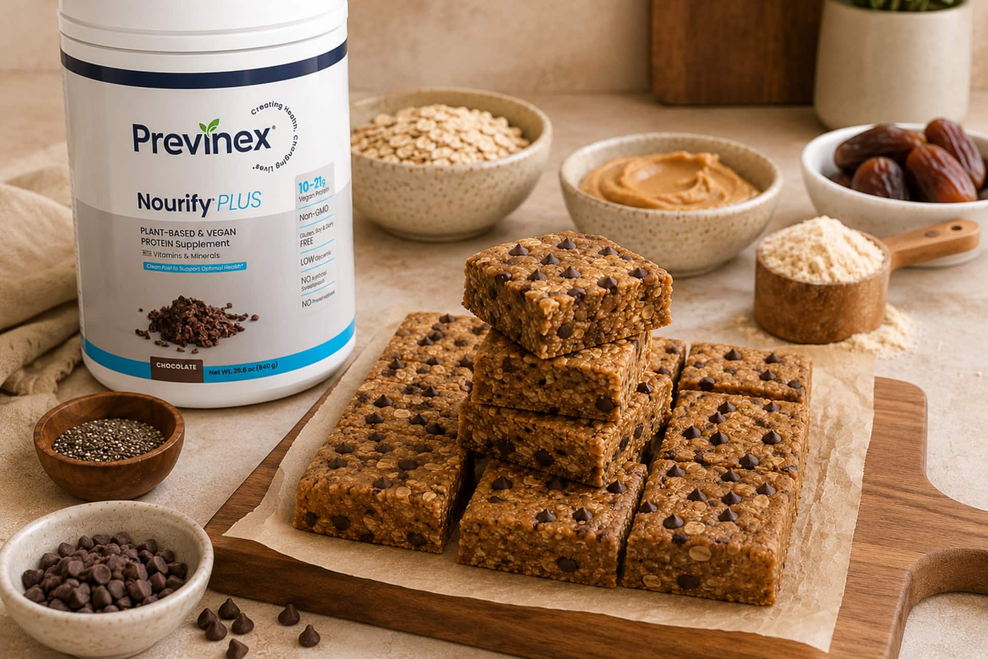 Vegan Peanut Butter Chocolate Chip Protein Bars