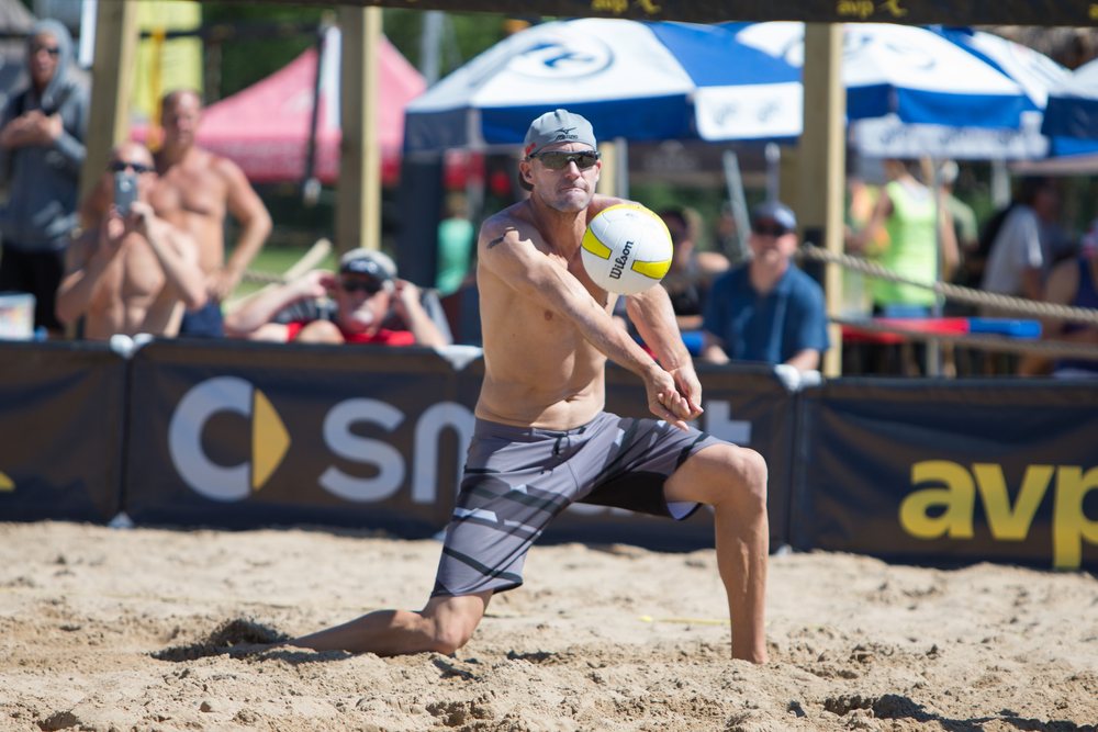 Jake Gibb playing beach volleyball